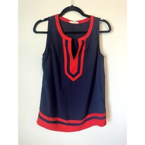 41 Hawthorn Red Navy Womens Blouse Size Small
